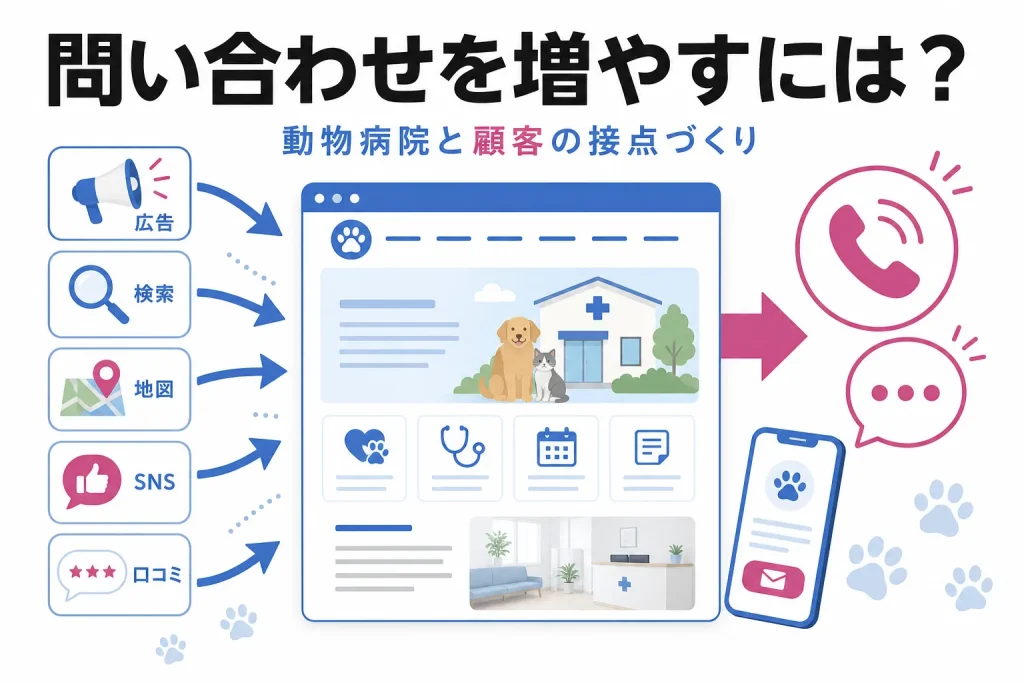 動物病院の問い合わせを増やすには何からはじめるべきかのサムネイル
