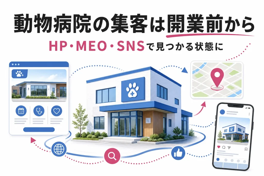 動物病院の開業集客は開業前の準備で決まる？揃えておきたい3つの導線のサムネイル