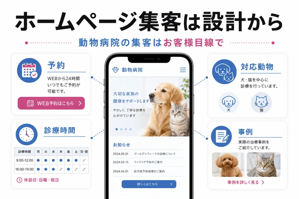 動物病院のホームページ集客は飼い主さんが知りたいことに答える設計からはじまるのサムネイル
