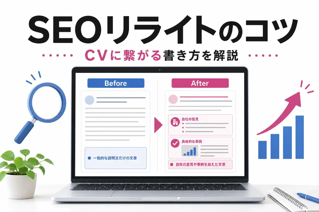 SEOリライトで成果を出すコツは？CVに繋がる書き方のサムネイル