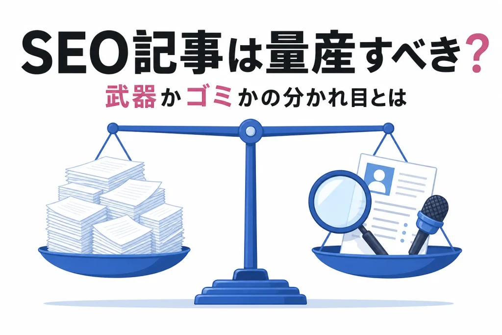 SEO記事は量産すべき？後悔しないための判断基準のサムネイル
