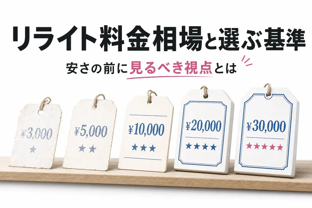 リライトの料金相場はいくら？安さより先に見るべき基準のサムネイル