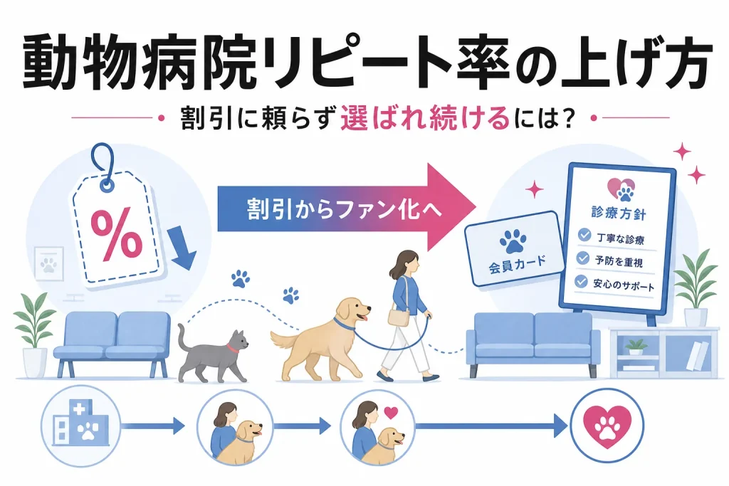動物病院のリピート率を上げるには？割引に頼らず選ばれ続ける仕組みのサムネイル