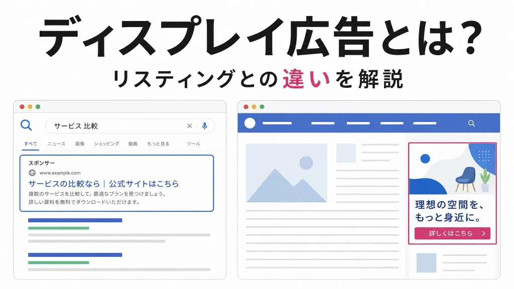 ディスプレイ広告とは？リスティング広告との違いと使うべき場面のサムネイル